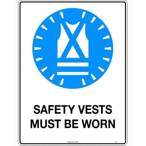 WORKWEAR, SAFETY & CORPORATE CLOTHING SPECIALISTS - 240x180mm - Self Adhesive - Safety Vests Must be Worn