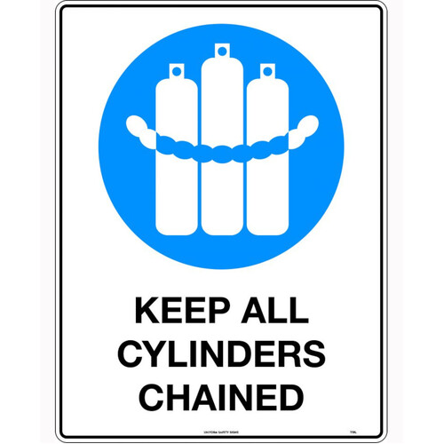 WORKWEAR, SAFETY & CORPORATE CLOTHING SPECIALISTS - 240x180mm - Self Adhesive - Keep all Cylinders Chained