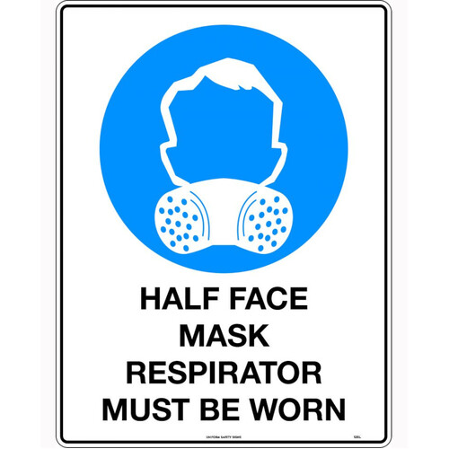 WORKWEAR, SAFETY & CORPORATE CLOTHING SPECIALISTS 600x400mm - Metal - Half Face Mask Respirator Must be Worn