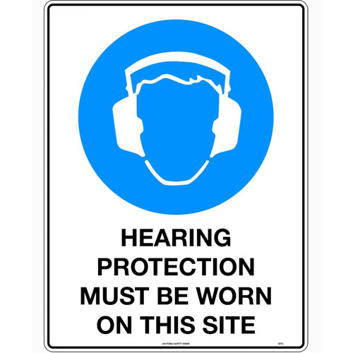 WORKWEAR, SAFETY & CORPORATE CLOTHING SPECIALISTS - 600x400mm - Corflute - Hearing Protection Must be Worn on This Site