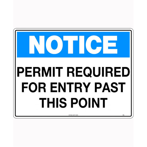 WORKWEAR, SAFETY & CORPORATE CLOTHING SPECIALISTS - 600x400mm - Metal - Notice Permit Required for Entry Past this Point