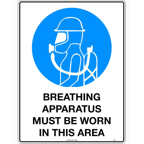 WORKWEAR, SAFETY & CORPORATE CLOTHING SPECIALISTS 600x400mm - Poly - Breathing Apparatus Must be Worn