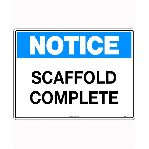 WORKWEAR, SAFETY & CORPORATE CLOTHING SPECIALISTS - 600x400mm - Corflute - Notice Scaffold Complete