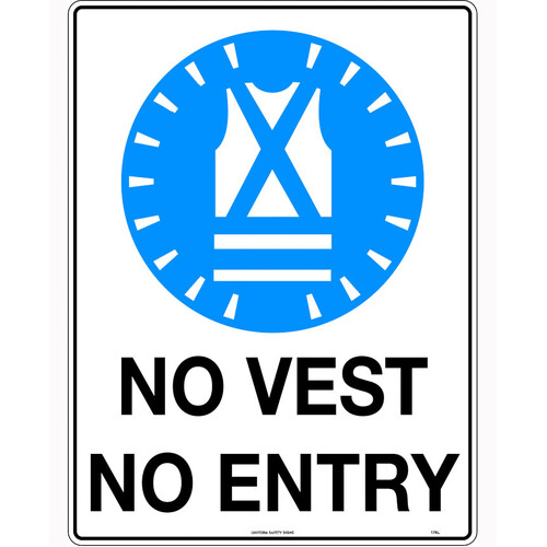 WORKWEAR, SAFETY & CORPORATE CLOTHING SPECIALISTS - 600x400mm - Corflute - No Vest No Entry