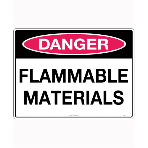 WORKWEAR, SAFETY & CORPORATE CLOTHING SPECIALISTS - 240x180mm - Self Adhesive - Danger Flammable Materials