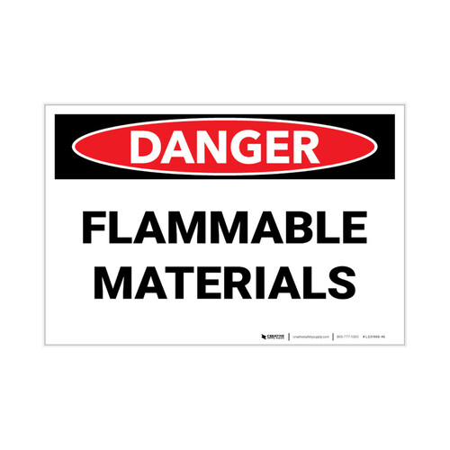 WORKWEAR, SAFETY & CORPORATE CLOTHING SPECIALISTS - 140x120mm - Self Adhesive - Pkt 4 - Danger Flammable Materials