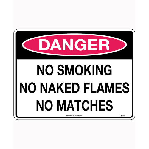 WORKWEAR, SAFETY & CORPORATE CLOTHING SPECIALISTS - 600x400mm - Corflute - Danger No Smoking No Naked Flames No Matches