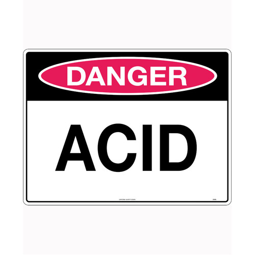 WORKWEAR, SAFETY & CORPORATE CLOTHING SPECIALISTS - 240x180mm - Self Adhesive - Danger Acid