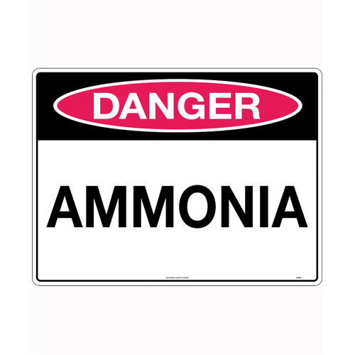 WORKWEAR, SAFETY & CORPORATE CLOTHING SPECIALISTS - 240x180mm - Self Adhesive - Danger Ammonia