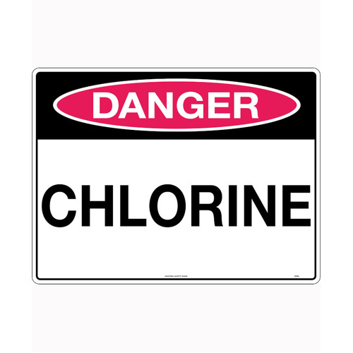 WORKWEAR, SAFETY & CORPORATE CLOTHING SPECIALISTS - 240x180mm - Self Adhesive - Danger Chlorine