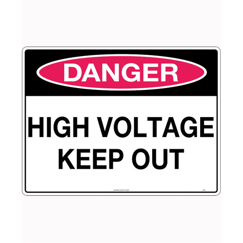 WORKWEAR, SAFETY & CORPORATE CLOTHING SPECIALISTS 750x350mm - Metal - Danger High Voltage Keep Out (with Picture)