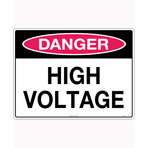 WORKWEAR, SAFETY & CORPORATE CLOTHING SPECIALISTS - 240x180mm - Self Adhesive - Danger High Voltage