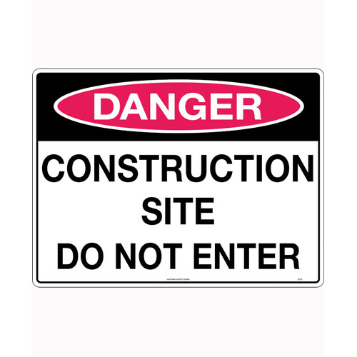 WORKWEAR, SAFETY & CORPORATE CLOTHING SPECIALISTS 450x300mm - Metal - Danger Construction Site Do Not Enter