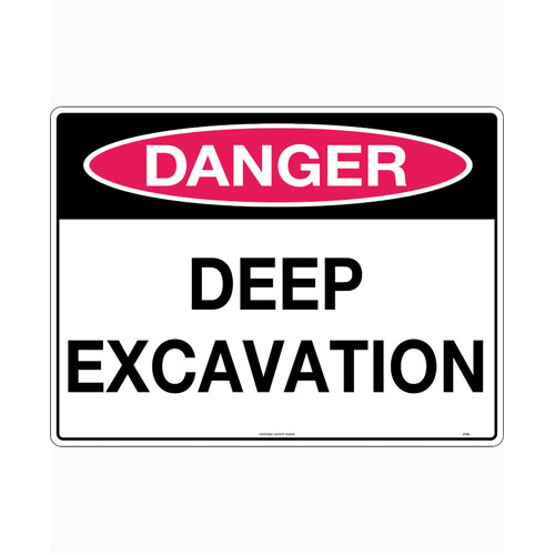 WORKWEAR, SAFETY & CORPORATE CLOTHING SPECIALISTS 450x300mm - Metal - Danger Deep Excavation