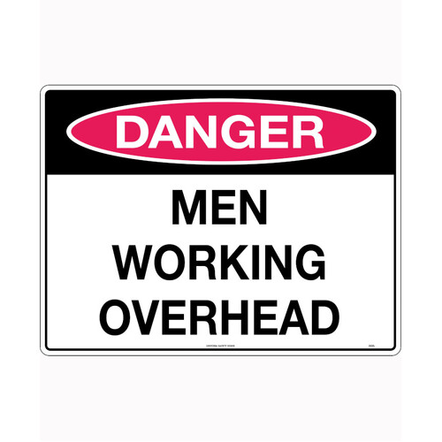 WORKWEAR, SAFETY & CORPORATE CLOTHING SPECIALISTS 600x400mm - Metal - Danger Men Working Overhead