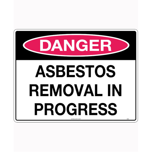 WORKWEAR, SAFETY & CORPORATE CLOTHING SPECIALISTS - 240x180mm - Self Adhesive - Danger Asbestos Removal in Progress