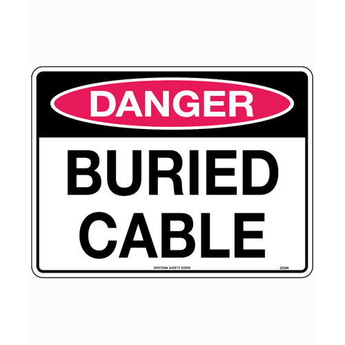 WORKWEAR, SAFETY & CORPORATE CLOTHING SPECIALISTS - 240x180mm - Self Adhesive - Danger Buried Cable