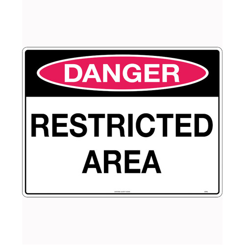 WORKWEAR, SAFETY & CORPORATE CLOTHING SPECIALISTS 240x180mm - Self Adhesive - Danger Restricted Area