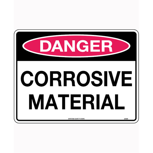 WORKWEAR, SAFETY & CORPORATE CLOTHING SPECIALISTS - 240x180mm - Self Adhesive - Danger Corrosive Material