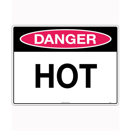 WORKWEAR, SAFETY & CORPORATE CLOTHING SPECIALISTS - 240x180mm - Self Adhesive - Danger Hot