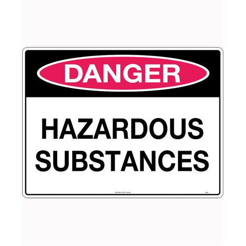 WORKWEAR, SAFETY & CORPORATE CLOTHING SPECIALISTS - 240x180mm - Self Adhesive - Danger Hazardous Substances