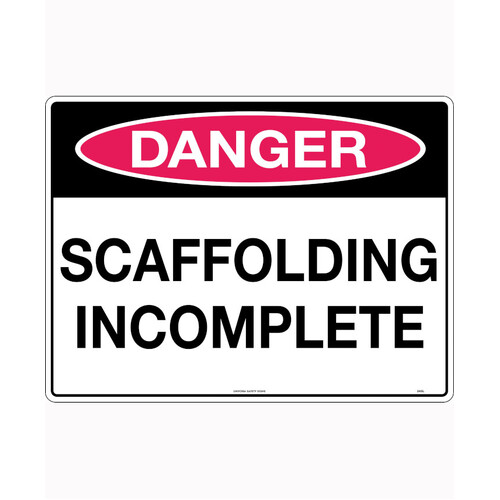 WORKWEAR, SAFETY & CORPORATE CLOTHING SPECIALISTS - 600x400mm - Corflute - Danger Scaffolding Incomplete