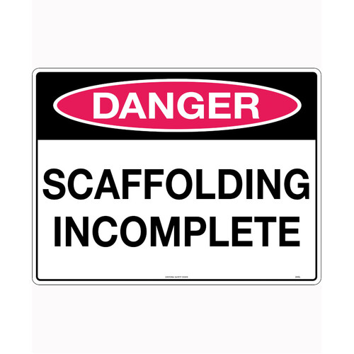 WORKWEAR, SAFETY & CORPORATE CLOTHING SPECIALISTS 600x400mm - Poly - Danger Scaffolding Incomplete
