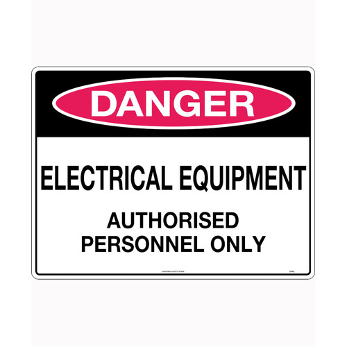 WORKWEAR, SAFETY & CORPORATE CLOTHING SPECIALISTS - 240x180mm - Self Adhesive - Danger Electrical Equipment Authorised  Personnel Only