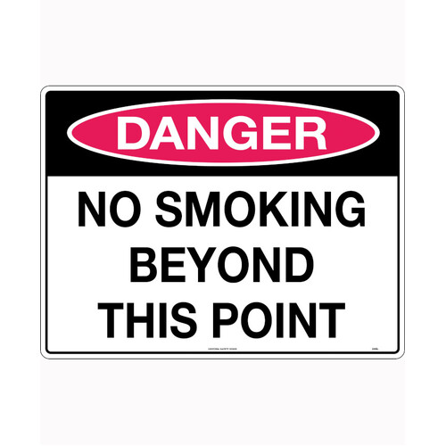 WORKWEAR, SAFETY & CORPORATE CLOTHING SPECIALISTS 600x400mm - Metal - Danger No Smoking Beyond This Point