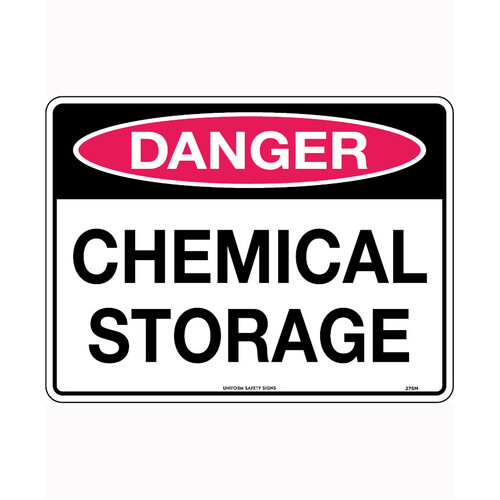 WORKWEAR, SAFETY & CORPORATE CLOTHING SPECIALISTS - 240x180mm - Self Adhesive - Danger Chemical Storage