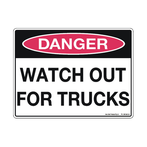 WORKWEAR, SAFETY & CORPORATE CLOTHING SPECIALISTS 600x400mm - Class 1 - Poly - Danger Watch Out for Trucks