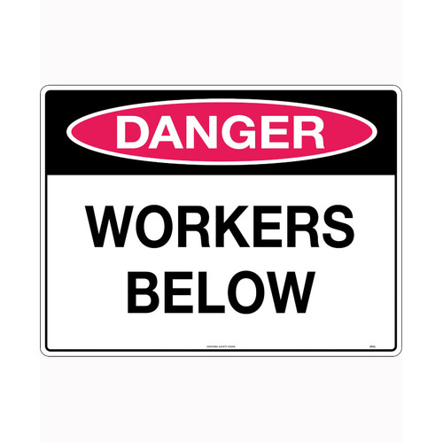 WORKWEAR, SAFETY & CORPORATE CLOTHING SPECIALISTS - 450x300mm - Metal - Danger Workers Below