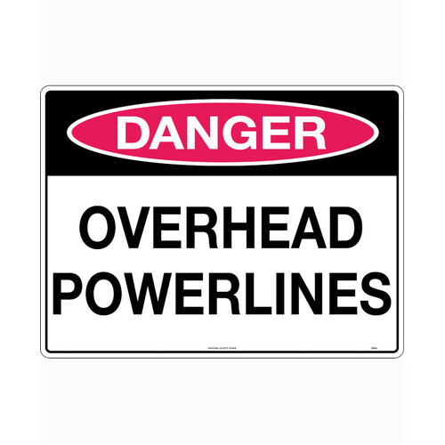 WORKWEAR, SAFETY & CORPORATE CLOTHING SPECIALISTS - 600x400mm - Corflute - Danger Overhead Powerlines