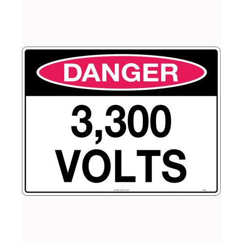 WORKWEAR, SAFETY & CORPORATE CLOTHING SPECIALISTS - 600x400mm - Corflute - Danger 3,300 Volts