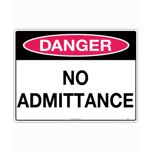 WORKWEAR, SAFETY & CORPORATE CLOTHING SPECIALISTS 600x400mm - Metal - Danger No Admittance