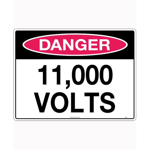 WORKWEAR, SAFETY & CORPORATE CLOTHING SPECIALISTS 600x400mm - Poly - Danger 11,000 Volts