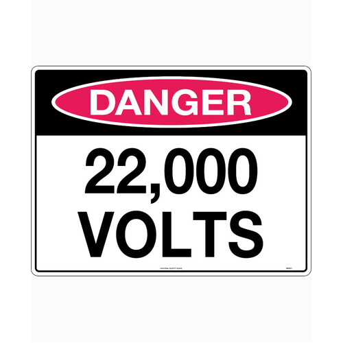 WORKWEAR, SAFETY & CORPORATE CLOTHING SPECIALISTS 600x400mm - Poly - Danger 22,000 Volts