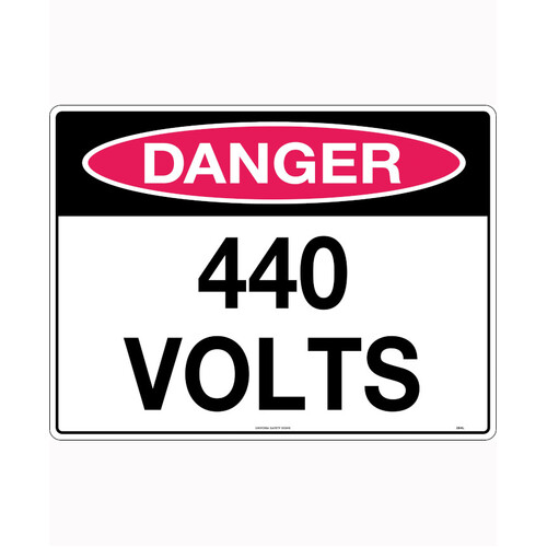 WORKWEAR, SAFETY & CORPORATE CLOTHING SPECIALISTS 600x400mm - Poly - Danger 440 Volts