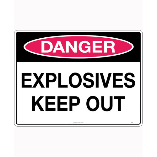 WORKWEAR, SAFETY & CORPORATE CLOTHING SPECIALISTS - 600x400mm - Poly - Danger Explosives Keep Out