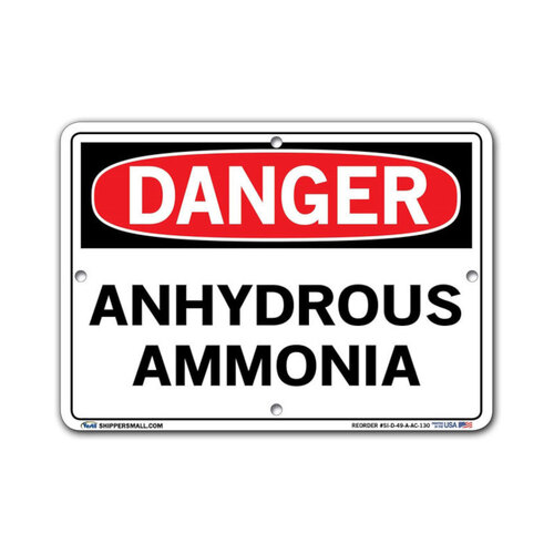 WORKWEAR, SAFETY & CORPORATE CLOTHING SPECIALISTS 450x300mm - Metal - Danger Anhydrous Ammonia