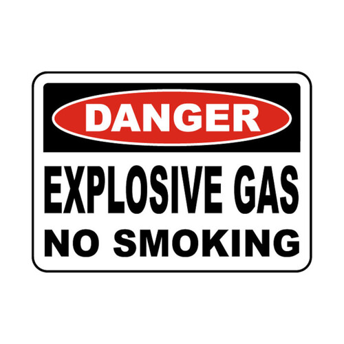 WORKWEAR, SAFETY & CORPORATE CLOTHING SPECIALISTS - 600x400mm - Poly - Danger Explosive Gas No Smoking