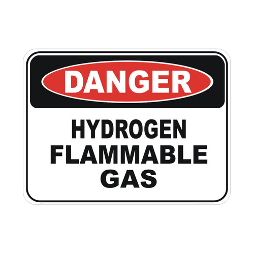 WORKWEAR, SAFETY & CORPORATE CLOTHING SPECIALISTS - 600x400mm - Metal - Danger Hydrogen Flammable Gas