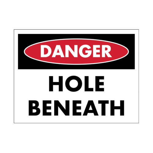 WORKWEAR, SAFETY & CORPORATE CLOTHING SPECIALISTS - 600x400mm - Metal - Danger Hole Beneath