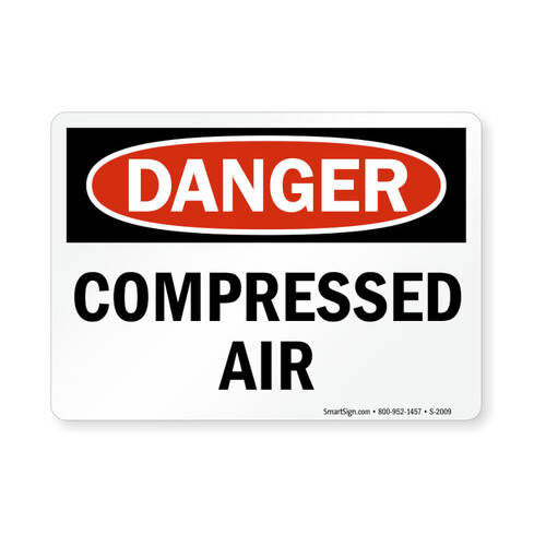 WORKWEAR, SAFETY & CORPORATE CLOTHING SPECIALISTS - 450x300mm - Poly - Danger Compressed Air