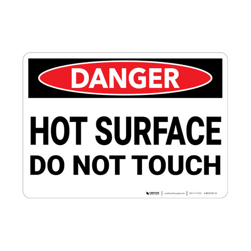 WORKWEAR, SAFETY & CORPORATE CLOTHING SPECIALISTS - 300x225mm - Metal - Danger Hot Surface Do Not Touch