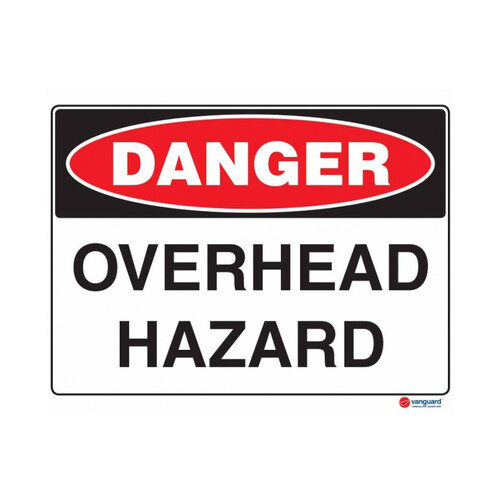 WORKWEAR, SAFETY & CORPORATE CLOTHING SPECIALISTS 600x400mm - Class 1 - Metal - Danger Overhead Hazard