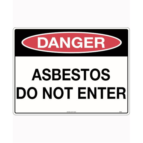 WORKWEAR, SAFETY & CORPORATE CLOTHING SPECIALISTS 600x400mm - Corflute - Danger Asbestos Do Not Enter