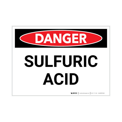 WORKWEAR, SAFETY & CORPORATE CLOTHING SPECIALISTS - 450x300mm - Metal - Danger Sulphuric Acid