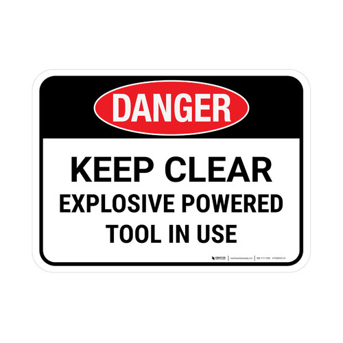 WORKWEAR, SAFETY & CORPORATE CLOTHING SPECIALISTS 600x400mm - Metal - Danger Keep Clear Explosive Powered Tools In Use