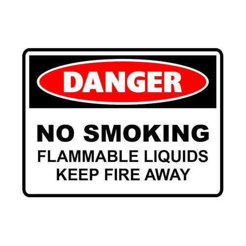 WORKWEAR, SAFETY & CORPORATE CLOTHING SPECIALISTS - 600x400mm - Metal - Danger No Smoking Flammable Liquids Keep Fire Away